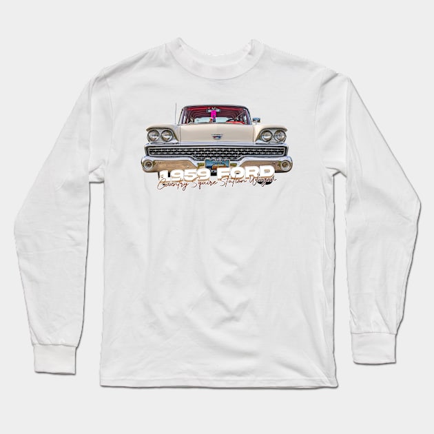 1959 Ford Country Squire Station Wagon Long Sleeve T-Shirt by Gestalt Imagery